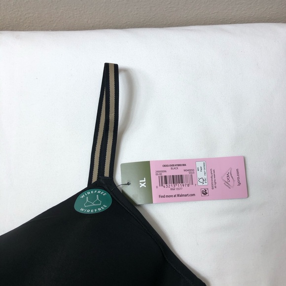 Kindly Yours Women's So Comfy Lightly Lined Micro Wire-Free Black Bra XL - Picture 5 of 13